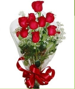 �lgin� Hediyeler 10 adet k�rm�z� g�lden g�rsel buket 